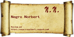 Negro Norbert névjegykártya